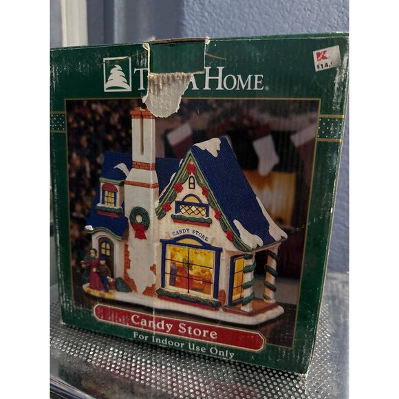 Vintage Trim A Home Christmas Village Candy Store New Cord & Lamp Damaged Box - Picture 10 of 11